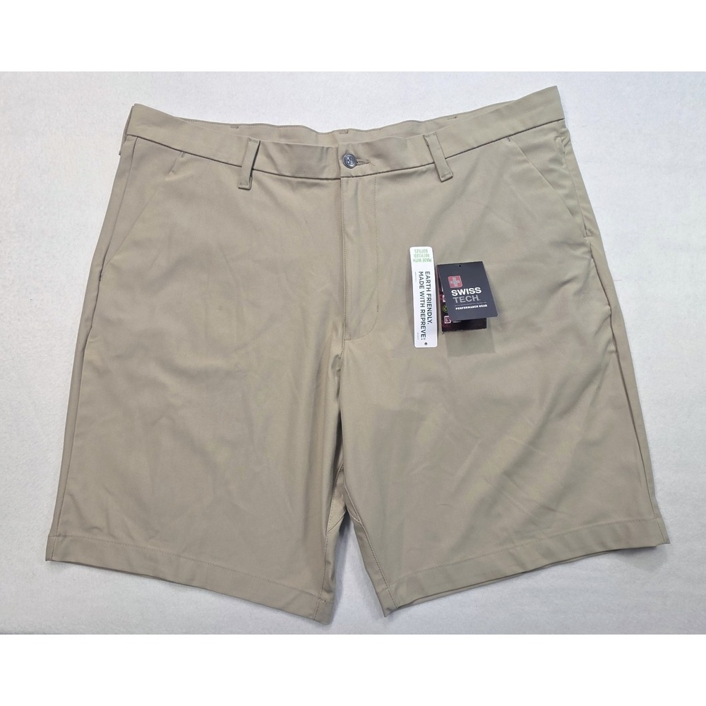 Swiss Tech Shorts Men 40 Beige Chino‎ Outdoor Comfort Hiking Golf Casual